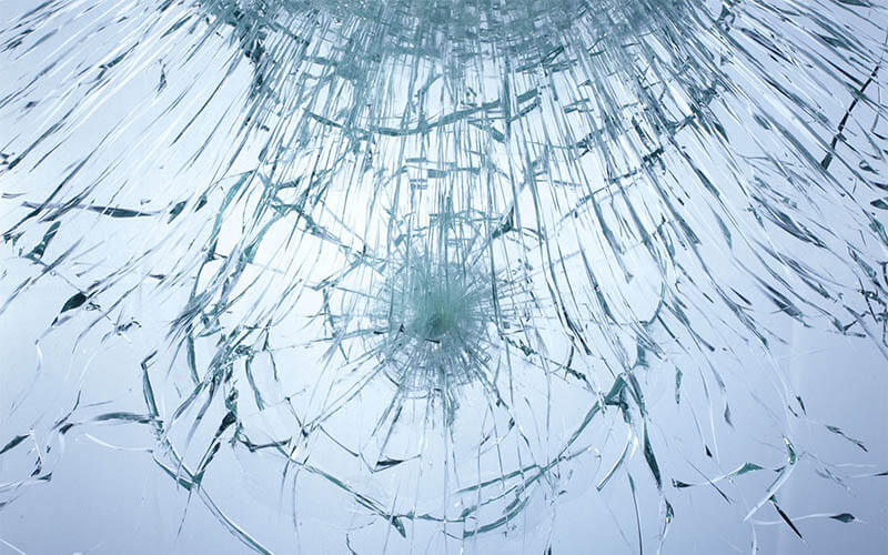 safety glass film for protection - shattered glass