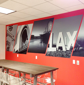 Image of branded logo wall covering