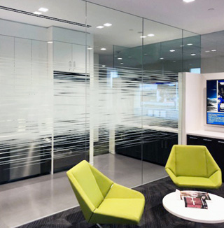 Image of custom modern printed window film