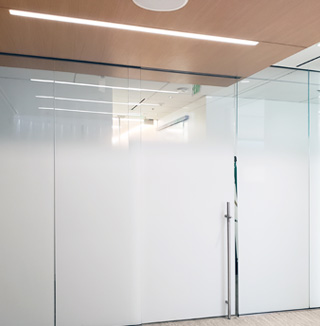Image of custom gradient glass walls and windows