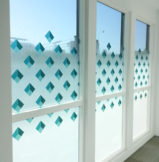 Image of custom modern printed window film