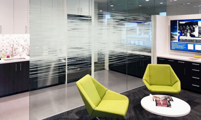 Image of custom modern printed window film