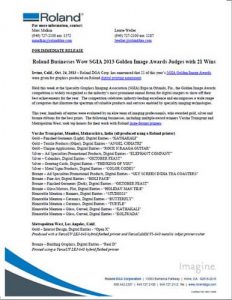Roland businesses wow sgia 2013 golden image awards judges with 21 wins