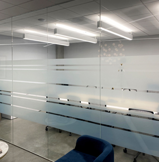 Image of custom gradient glass walls and windows