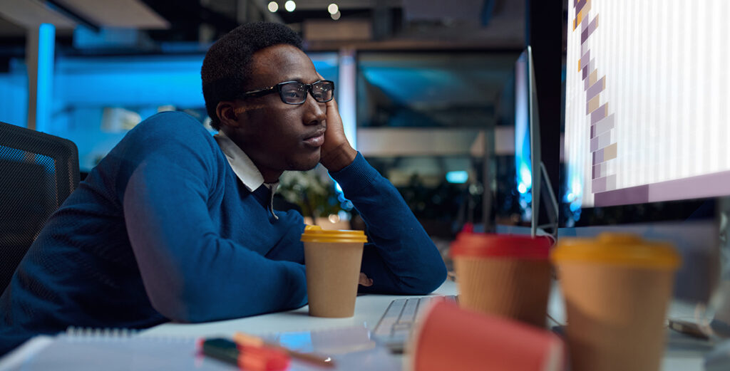 Tired Employee Working
